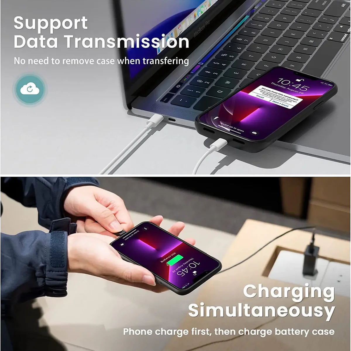 iPowerCase ™ | 6800mAh snel oplaadbare batterij case voor iPhone