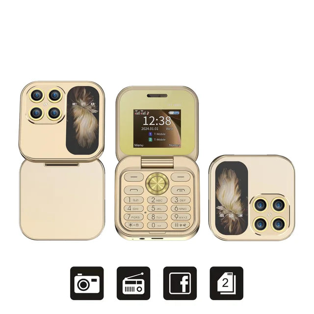 2024 Dual SIM Flip Kleine opvouwbare display mobiele telefoon