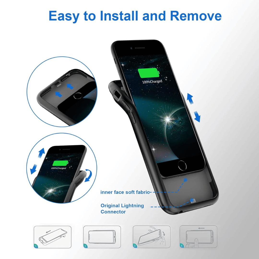 iPowerCase ™ | 6800mAh snel oplaadbare batterij case voor iPhone