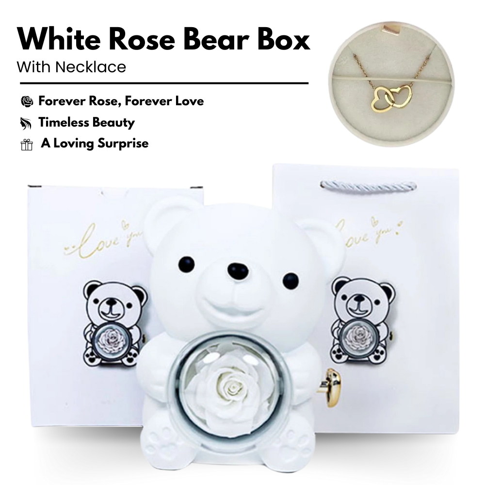 LovelyBear™ | Eeuwige Roos Beertje Cadeauverpakking met Halsketting